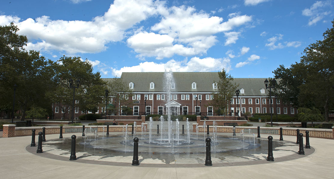 Bunche Plaza with fountain