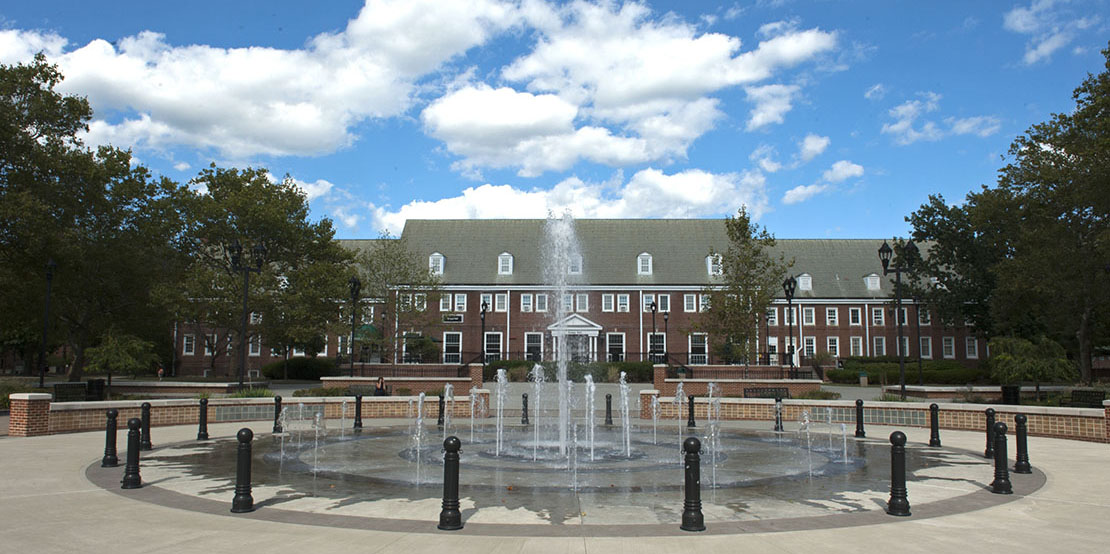 Bunche Plaza with fountain