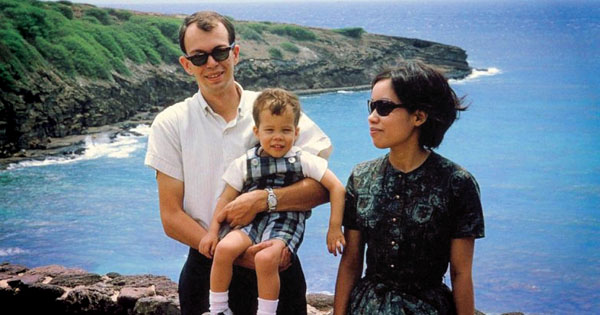 An old photo of Dr. Charles Adair, FSC Dean of the School of Arts & Sciences, and his family