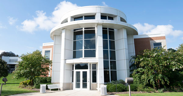 Main building at the Broad Hollow Bioscience Park